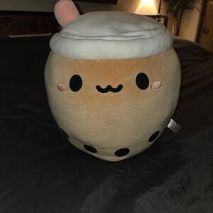 Kawaii Bubble Tea Plush Toy - Cream & WhitePearl Boba Tea Mochi Plush
